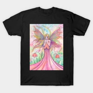 Wildflower Fairy Watercolor Illustration by Molly Harrison T-Shirt